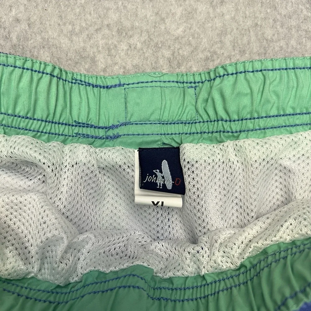 Johnnie O Swim Trunks Men's XL Blue Surf Board AOP Drawstring Beach Resort Sun